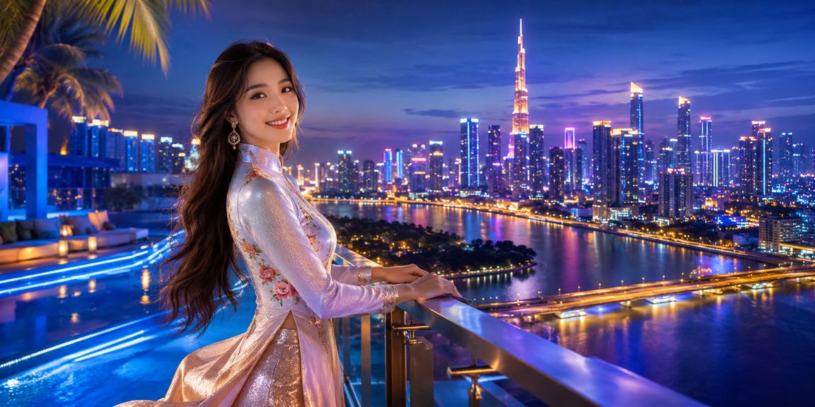 Không gian giải trí trang nhã tại TP.HCM với người chơi bài mặc áo dài truyền thống